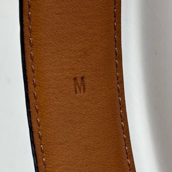Lauren Ralph Lauren Belt Women Medium Black Croc Embossed Leather Preppy Classic main image 7